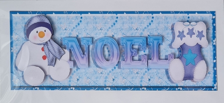 Noel Snowman and Christmas Stocking Large Dl Card Light Featured Gallery Photo