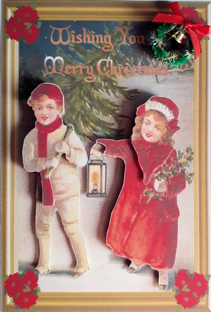 Christmas Vintage Children Decoupage Topper by Andy George