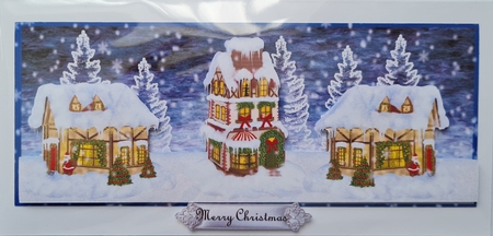 Large Dl Card Christmas Houses by Andy George