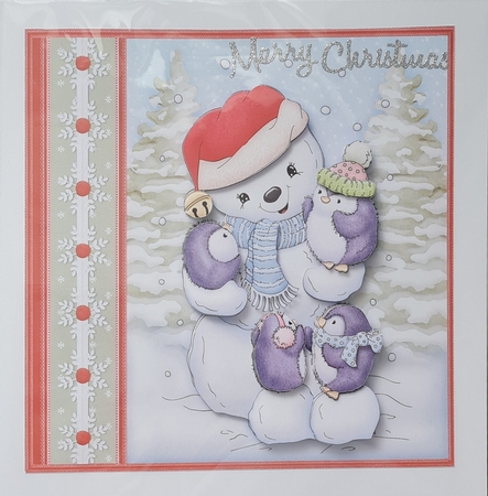 Penguins Just Chillin Snowman Christmas Decoupage Mini Kit by Andy George