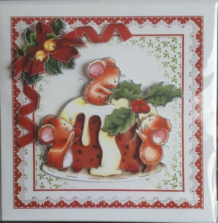 7x7 Christmas pudding mice mini kit  by Andy George