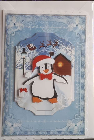 Happy Penguin Christmas Decoupage Topper by Andy George