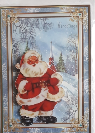 Jolly Santa Christmas Decoupage Topper by Andy George