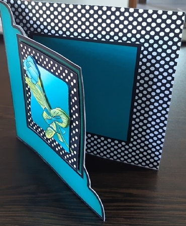 Single Rose Cut and Fold Corner Card  by Anette De Villiers