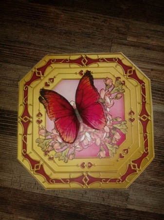 3D Shaped Octagonal Floral Card Kit - Butterfly & Flowers by Anette De Villiers