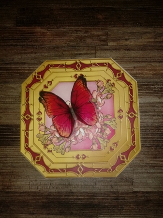 3D Shaped Octagonal Floral Card Kit - Butterfly & Flowers by Anette De Villiers