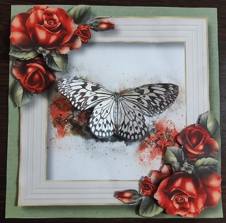 Butterfly Watercolour Splatter Art 1 8x8 by Anette De Villiers