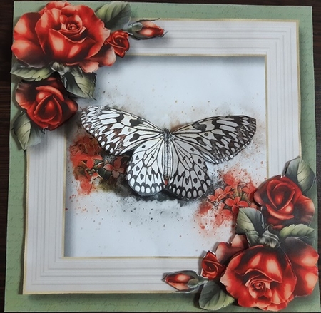 Butterfly Watercolour Splatter Art 1 8x8 by Anette De Villiers