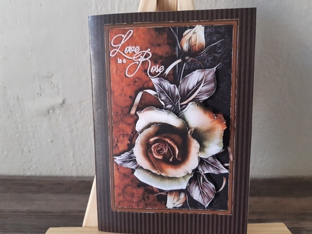 LOVE IS A ROSE 3 - CUT & FOLD MINIKIT W. DECOUPAGE by Anette De Villiers