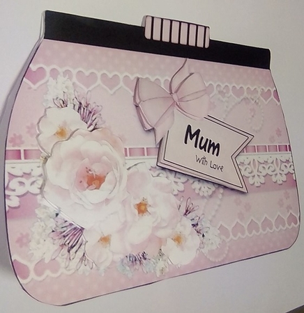 3D Shaped Card  Kit - A Touch of Elegance Flowers, Lace & Pearls Clutch Bag by Anette De Villiers