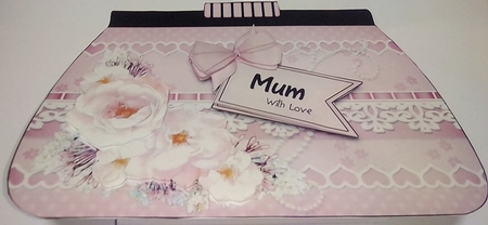 3D Shaped Card  Kit - A Touch of Elegance Flowers, Lace & Pearls Clutch Bag by Anette De Villiers