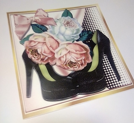 Pretty shades of peach roses with shoes 8x8 by Anette De Villiers