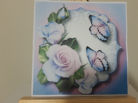 Blended Pastel Roses - Blue & Purple 8x8 by Anette De Villiers