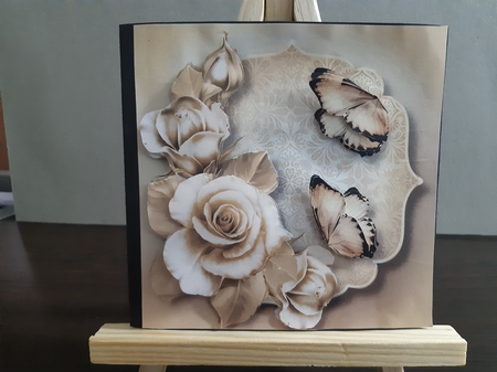 Blended Metallic Roses - Gold 8x8 by Anette De Villiers