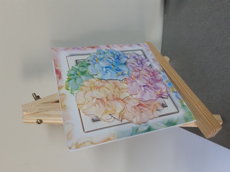 Rainbow Hydrangeas 8x8 by Anette De Villiers
