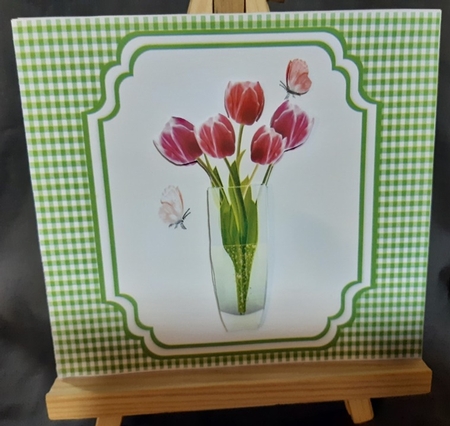 TULIPS IN PINK DECOUPAGE by Anette De Villiers