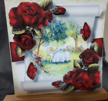 Floral Parchment Scroll 6 8x8 by Anette De Villiers