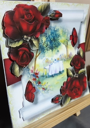 Floral Parchment Scroll 6 8x8 by Anette De Villiers
