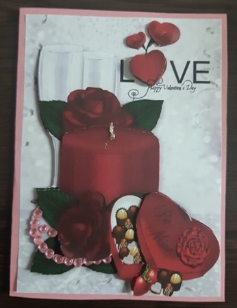 Candles, Red Roses Chocolates for Valentines Day A4 by Anette De Villiers