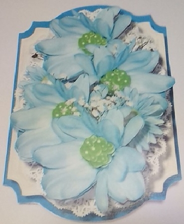 Print, Cut, and Fold, Beautiful Aqua Fantasy Flowers  by Anette De Villiers