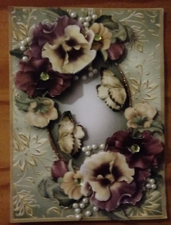 Gilded Frame & Muted Pansies A5 by Anette De Villiers