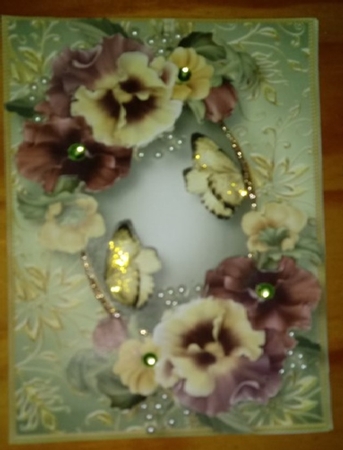 Gilded Frame & Muted Pansies A5 by Anette De Villiers