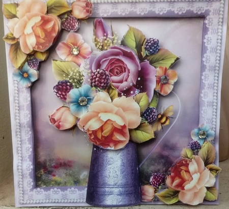 Pretty English Roses Water Jug 8x8 by Anette De Villiers