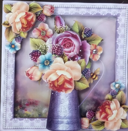 Pretty English Roses Water Jug 8x8 by Anette De Villiers