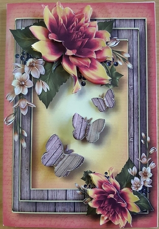 Dahlia Butterfly Trio - Orange A5 by Anette De Villiers