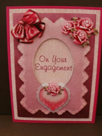Pink Hearts & Lace A5 Engagement Card Kit by Angela Blackmore