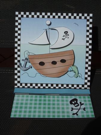Pirate Ship Easel Card Kit with 3D Decoupage by Angela Butters