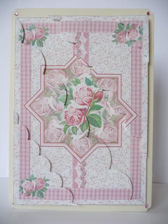 Antique Lace Country Rose Wavy Side Stacker by Angela Butters