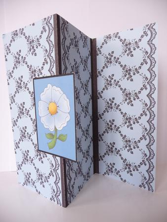 Blue Lace Foldback Card by Angela Butters