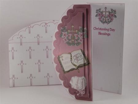 Scalloped Trifold Christening Girl by Angela Butters
