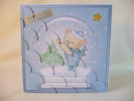 8 x 8 Robert's Xmas Tree Snowglobe Kit with Scalloped Corner by Angela Butters