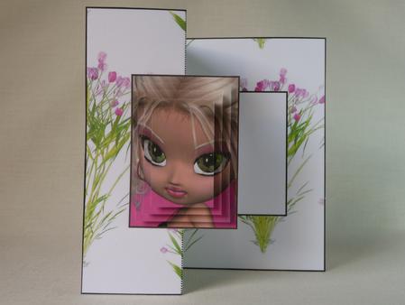 Thea Foldback Card with Simple Pyramage by Angela Butters