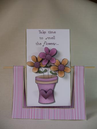 Smell the Flowers Spinner Card by Angela Butters