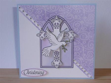 Christening/confirmation Quick Card with Decoupage by Angela Butters