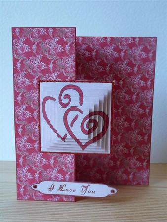 Entwined Hearts Valentines Fold Back Card by Angela Butters