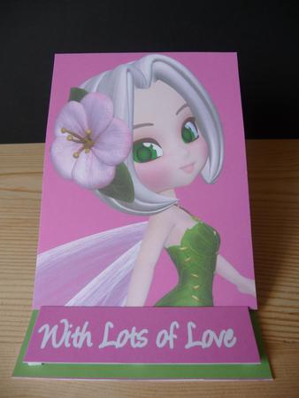 Fairy Fancies Easel Card in Pink by Angela Butters