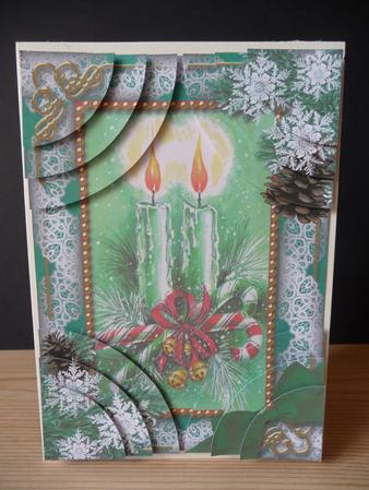 Candle Duo Snow 7x5inch All 4 Corner Stacker Card Front by Angela Butters