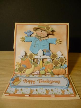 Thanksgiving Harvest Easel Card with Decoupage by Angela Butters