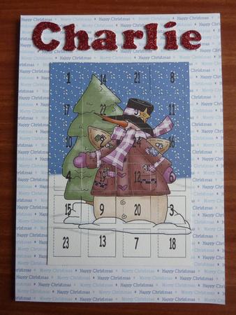 Advent Calendar Card 'snowman' by Angela Butters