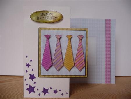 Men's Ties Fold Back Card with Decoupage by Angela Butters