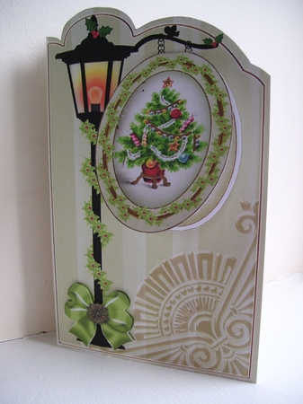 Christmas Tree Green 3D Opening Sign Card Mini Kit by Angela Holyday