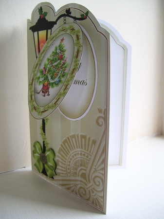 Christmas Tree Green 3D Opening Sign Card Mini Kit by Angela Holyday