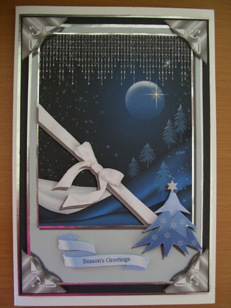 Blue & Silver Christmas Card Topper by Angela Holyday