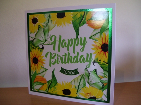 Sunny sun flowers and butterflies for you 8x8 by Angela Holyday