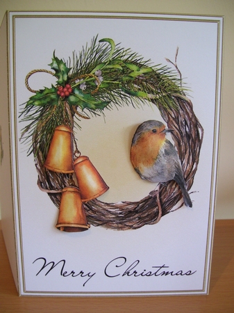 Robin & Wreath 5x7 Card Kit by Angela Holyday