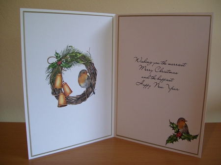 Robin & Wreath 5x7 Card Kit by Angela Holyday
